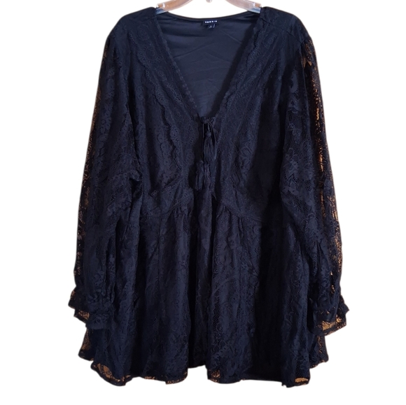 Torrid Babydoll Lace Top Black Size 5 - Picture 3 of 9